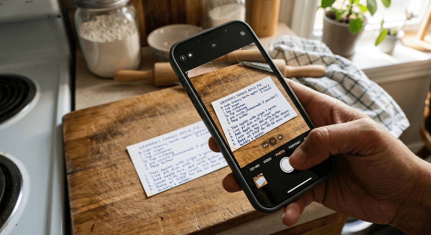 Recipe photo input for AI recipe cost card creation